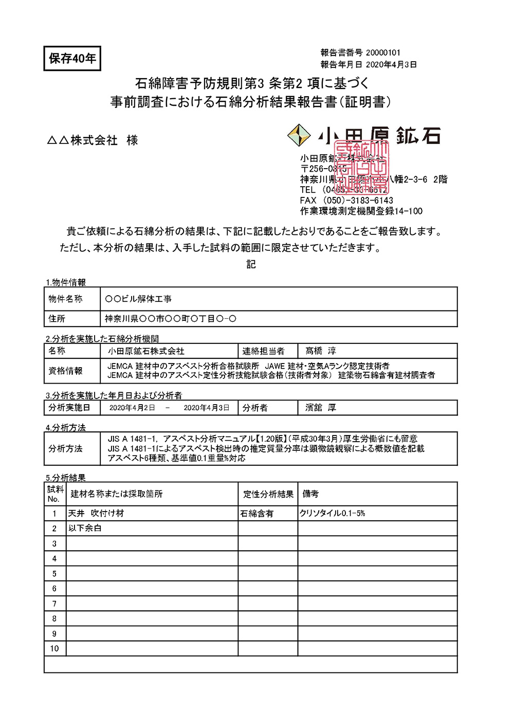 報告書例